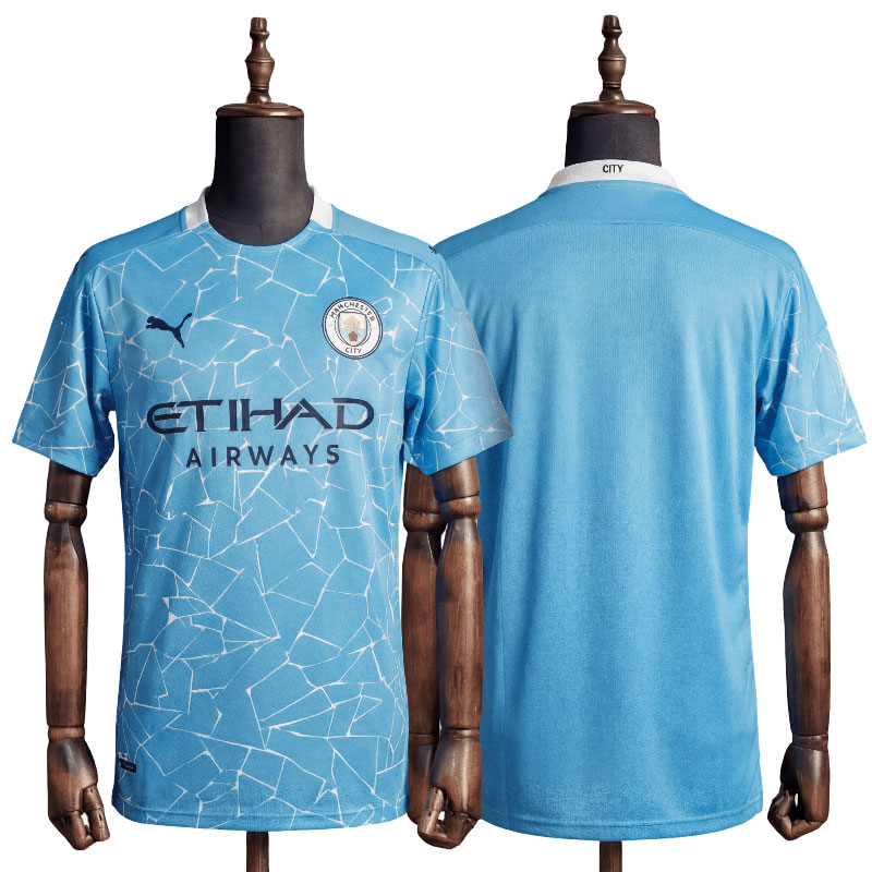 Manchester City hjemmedrakt 2020/21 - blå retro drakt herre