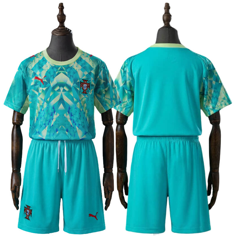 Portugal 2026 keeperdrakt barn grønn - VM 2026 drakt med shorts