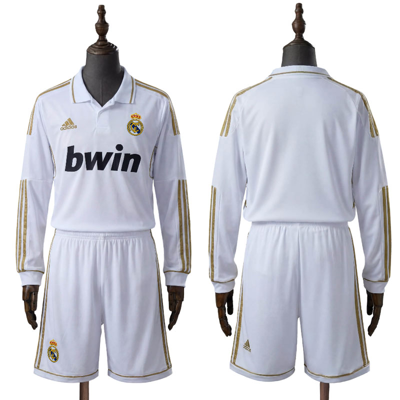 Real Madrid retro barnesett - langermet hjemmedrakt 2011/12