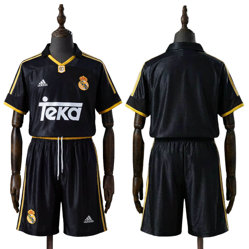 Real Madrid retro bortedrakt for barn 1999-2001 - langermet sett med shorts