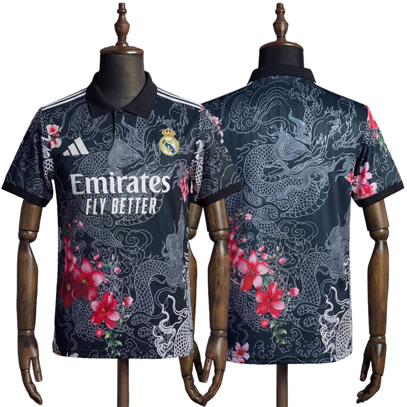 Real Madrid spesialdrakt 2026/27 - svart drakt med røde blomster