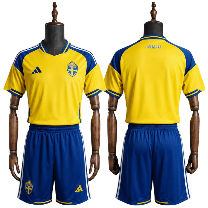 Sverige 2026 hjemmedrakt barn - fotballdraktsett for barn VM 2026