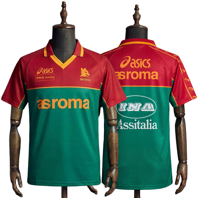 AS Roma 1995/96 Retro Vintage treningsdrakt - grønn fotballdrakt for herre