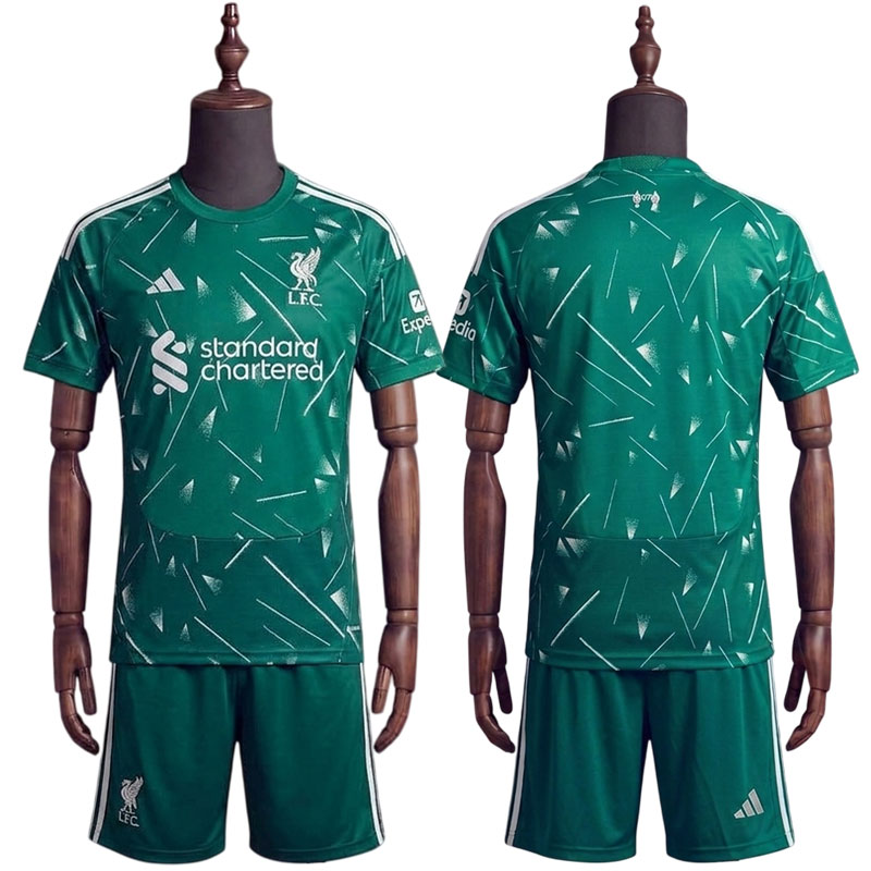 Barn Liverpool keeperdrakt 2026/27 - grønn fotballdrakt med shorts
