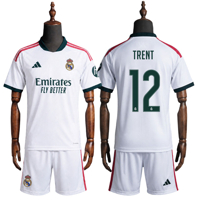 Barn Real Madrid Drakt med Trent 8 Trykk - Komplett Hvit Hjemmedrakt 26/27