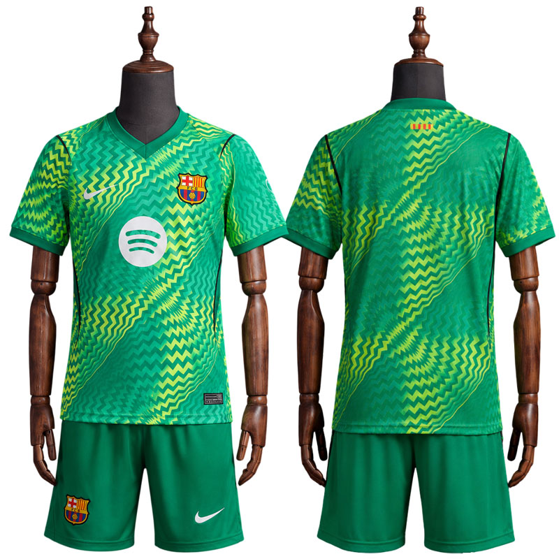 FC Barcelona 2026/27 grønn keeperdrakt til barn - fotballdrakt med shorts
