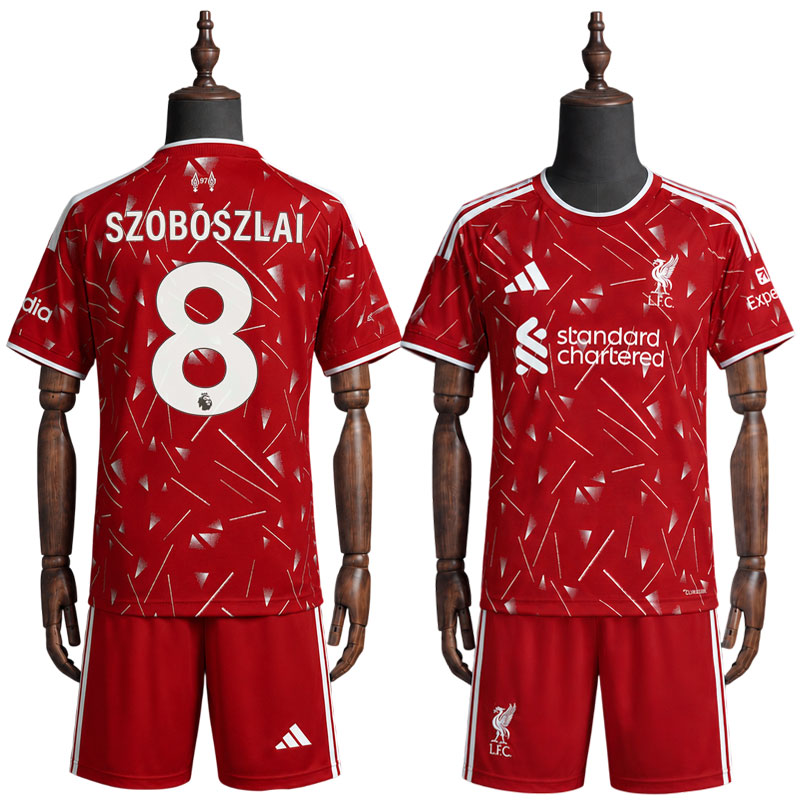 Liverpool 2026/27 hjemmedrakt for barn - Szoboszlai 8 fotballdrakt med shorts