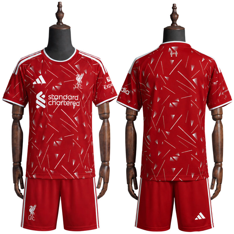 Liverpool 2026/27 hjemmedrakt for barn - rød drakt med shorts