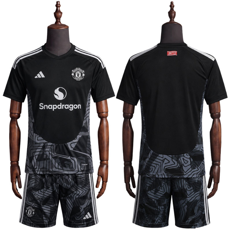 Manchester United keeperdrakt barn 2026/27 svart – fotballdrakt med shorts for barn