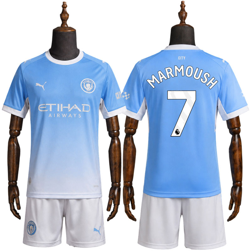 Manchester City 26/27 hjemmedrakt barn - fotball draktsett med Marmoush 7