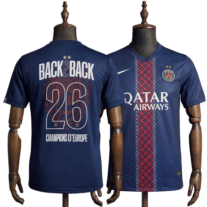 PSG hjemmedrakt 2025/26 til herre - med Champions of Europe 2026 trykk