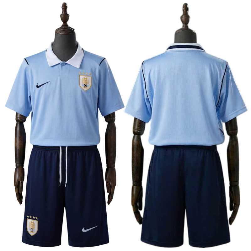 Uruguay hjemmedrakt VM 2026 for barn - fotballdrakt med shorts