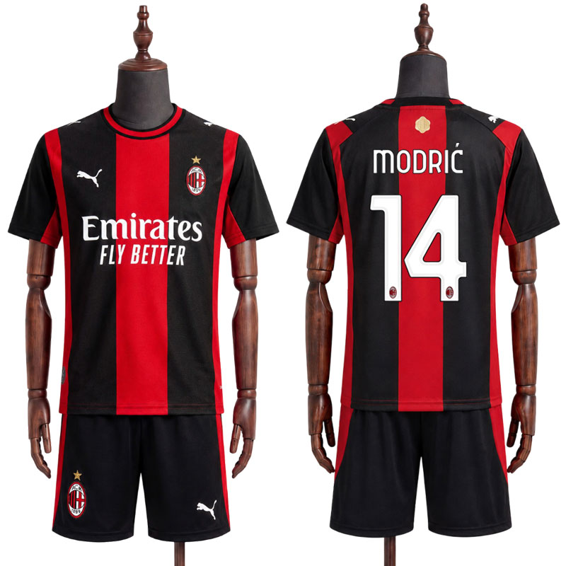 AC Milan Barn Fotballdrakt 2026/27 – Hjemmedrakt med Modrić 14 og shorts