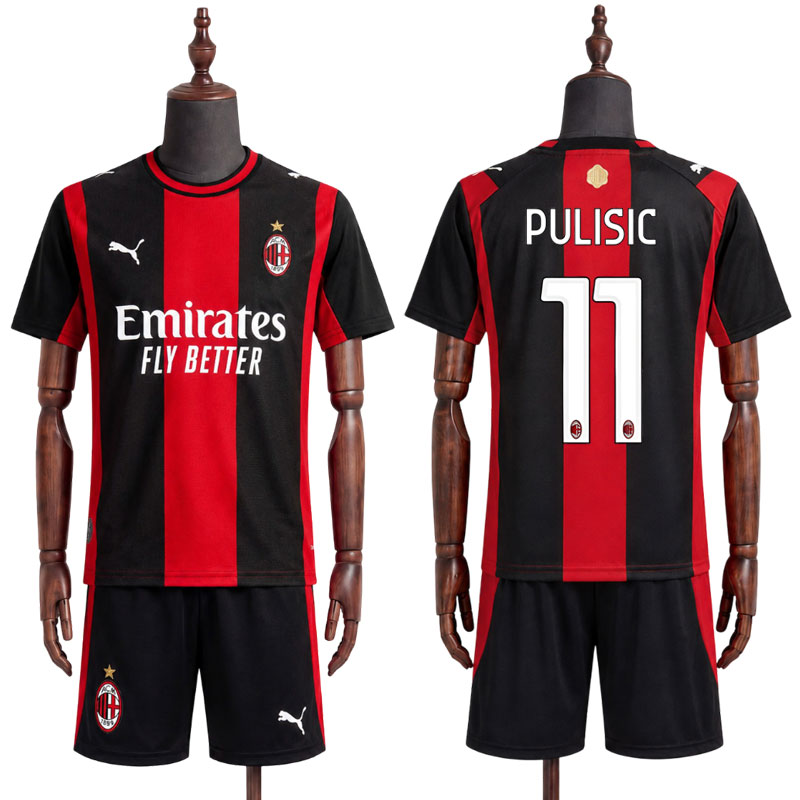 AC Milan Hjemmedrakt Barn 2026/27 med Pulisic 11 trykk - Fotballdrakt med shorts