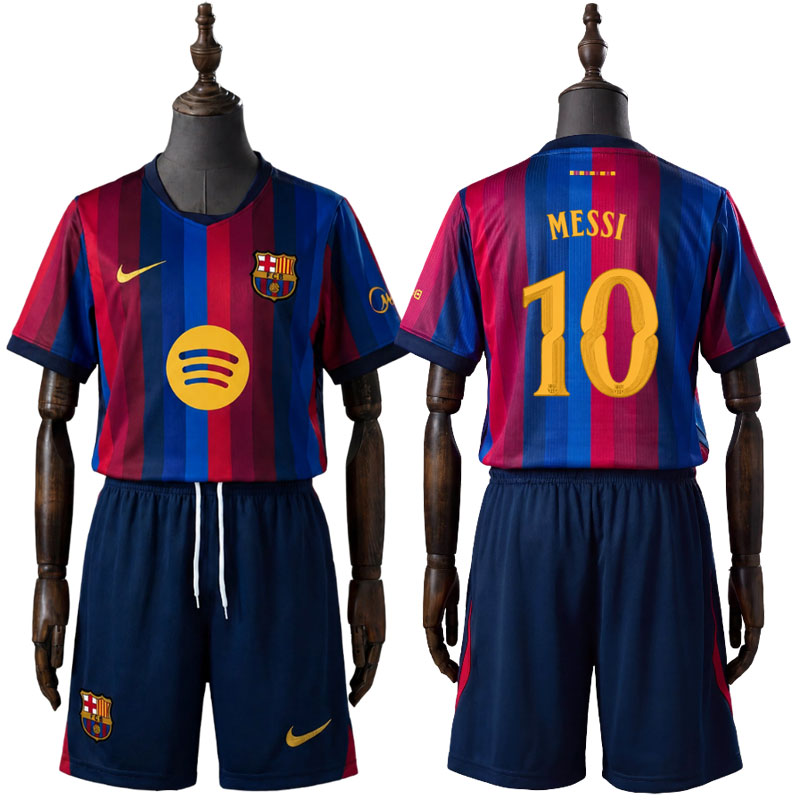Barcelona Draktsett Barn 2026/27 – Hjemmedrakt Sett med Messi Nummer 10