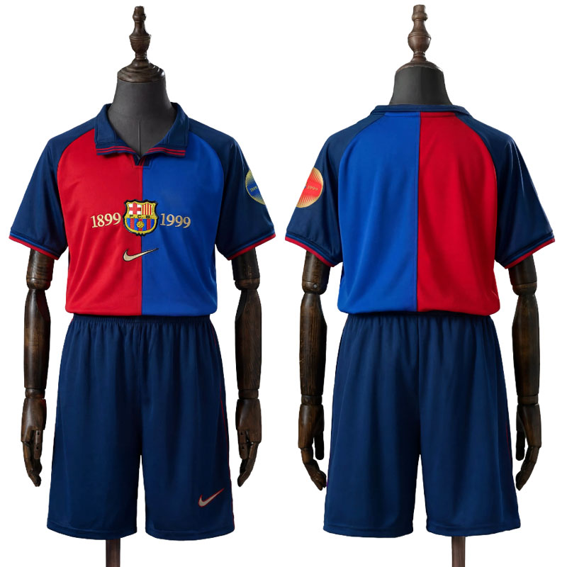 Barn FC Barcelona 100-års jubileums fotballdrakt sett
