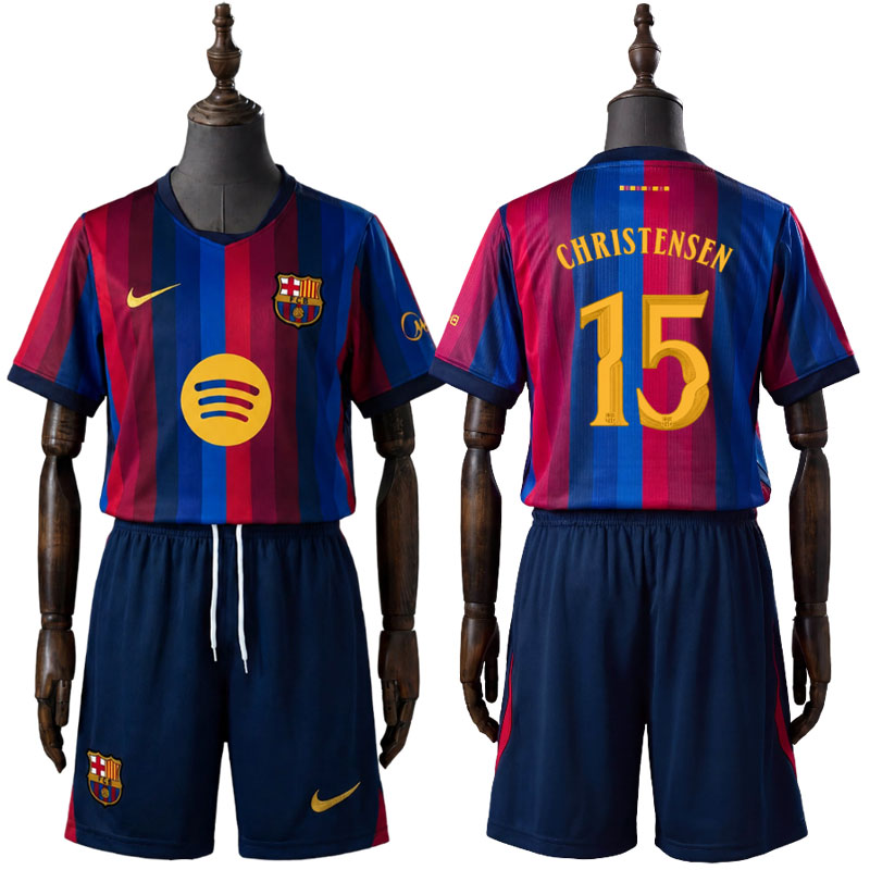 FC Barcelona Fotballdrakt Sett Barn 2026/27 – Hjemmedrakt og Shorts Christensen 15