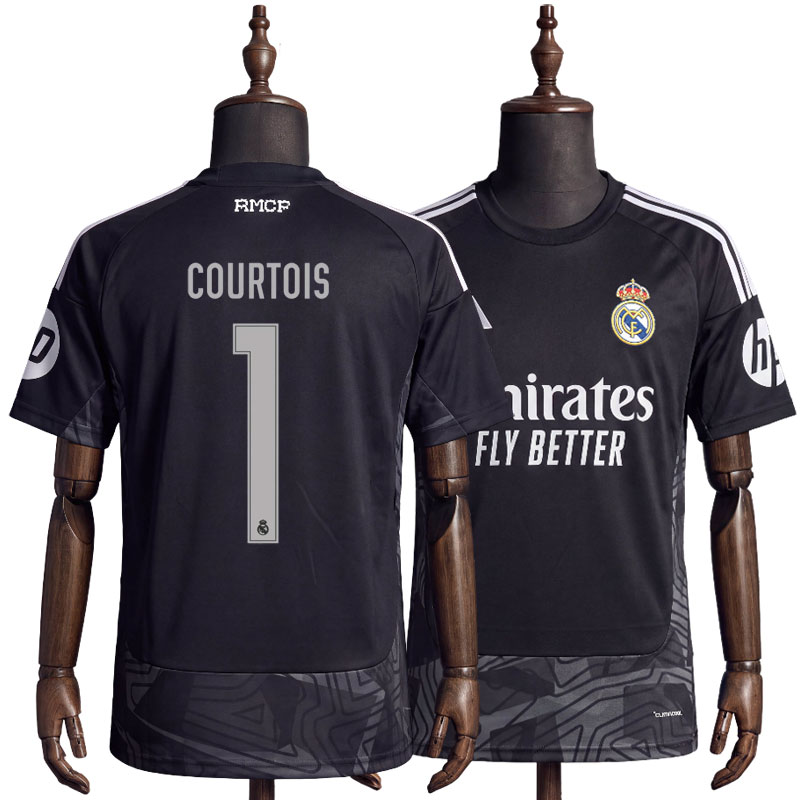 Courtois 1 Real Madrid keeperdrakt 2026/27 – Svart fotballdrakt herre