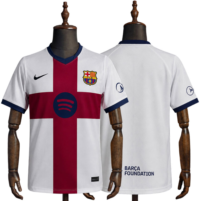 FC Barcelona 2026/27 fjerdedrakt herre – hvit kortermet fotballdrakt