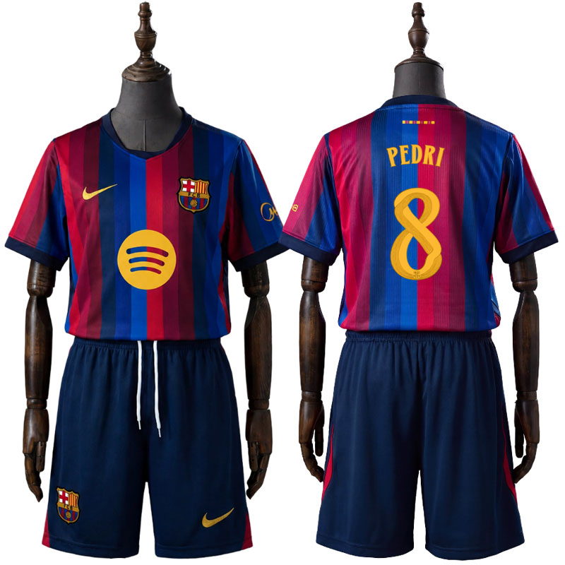 FC Barcelona Hjemmedrakt Barn 2026/27 med Pedri 8 Trykk – Draktsett med Shorts