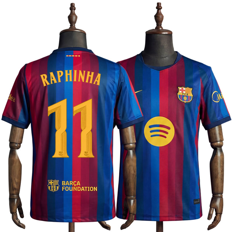 FC Barcelona fotballdrakt herre 2026/27 – hjemmedrakt med Raphinha 11 trykk