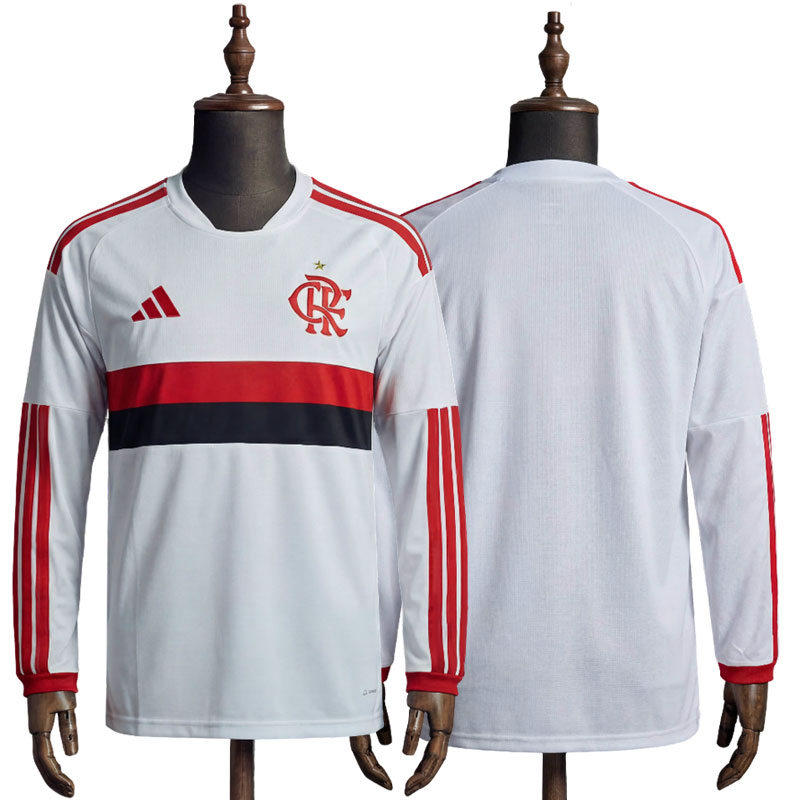 Flamengo 2026/27 Bortedrakt Langermet - Hvit Fotballdrakt for Herre