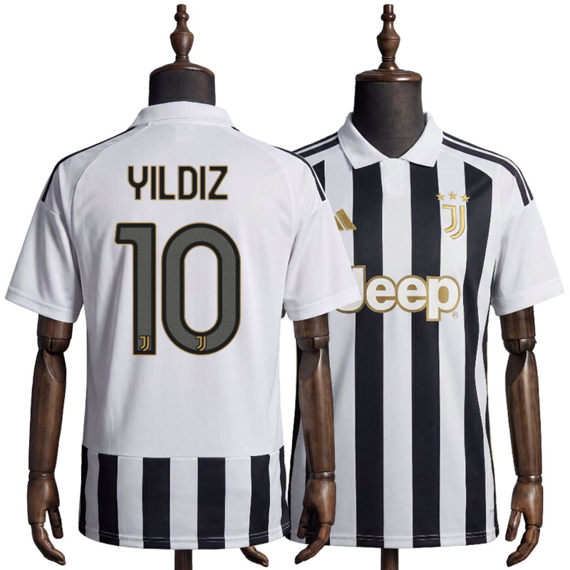 Juventus hjemmedrakt 2026/27 Yildiz 10 - svart hvit fotballdrakt for herre
