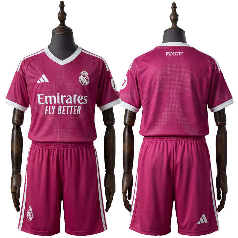 Real Madrid 26/27 Tredjedrakt Barn – Rosa Fotballdrakt for Barn med Draktsett