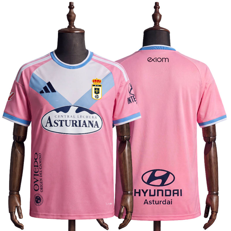 Real Oviedo drakt 2026/27 herre – rosa bortedrakt