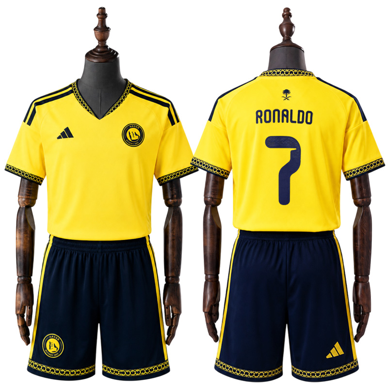 Al-Nassr Draktsett Barn 2026/27 - Ronaldo 7 Hjemmedrakt med Shorts