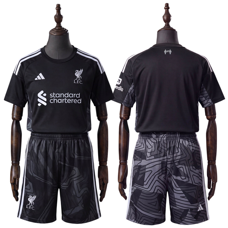 Liverpool Svart Keeperdrakt Barn 26/27 Draktsett Med Shorts