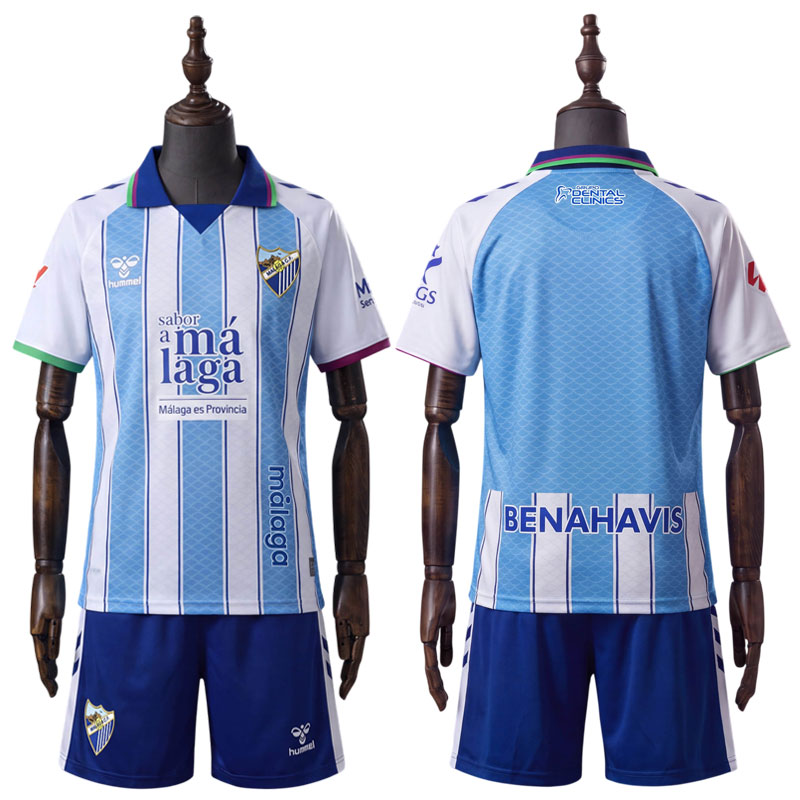 Malaga CF 26/27 Barn Fotballdrakt Sett – Hjemmedrakt i Blå Hvit Design