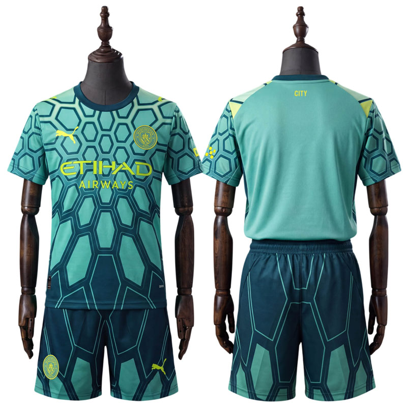 Manchester City 2026/27 Barn Keeperdrakt Grønn – Fotballdrakt med Shorts