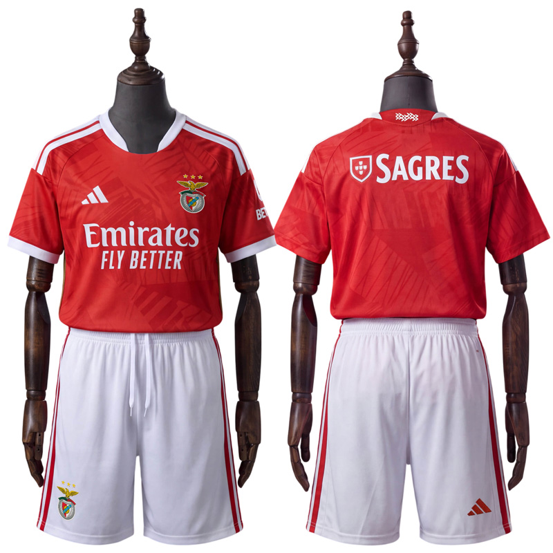 Ny SL Benfica Hjemmedrakt 2026/27 Barn – Rød Fotballdrakt Sett med Shorts