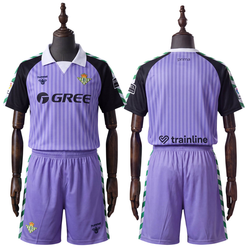 Real Betis 2025/26 Barn Keeperdrakt Lilla – Retro Drakt med Shorts for Barn